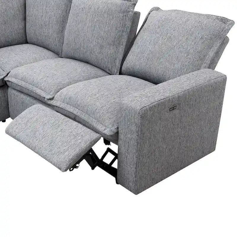 Beiger elektrischer Relaxsessel mit USB-Anschluss für Heimkino