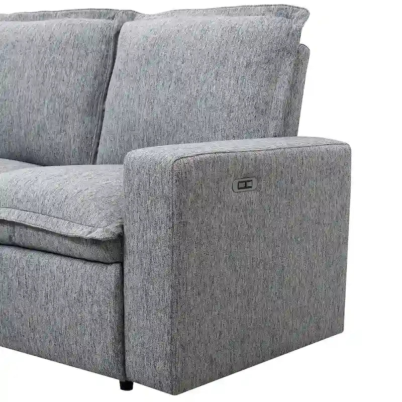 Beiger elektrischer Relaxsessel mit USB-Anschluss für Heimkino