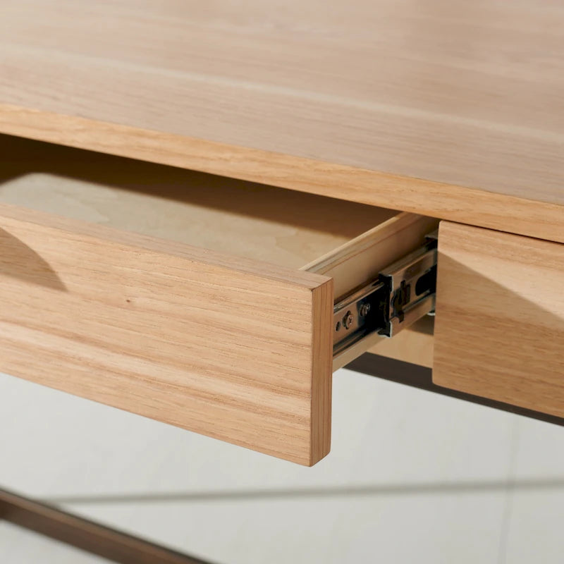 Schreibtisch aus geräucherter Eukalyptus mit 3 Schubladen