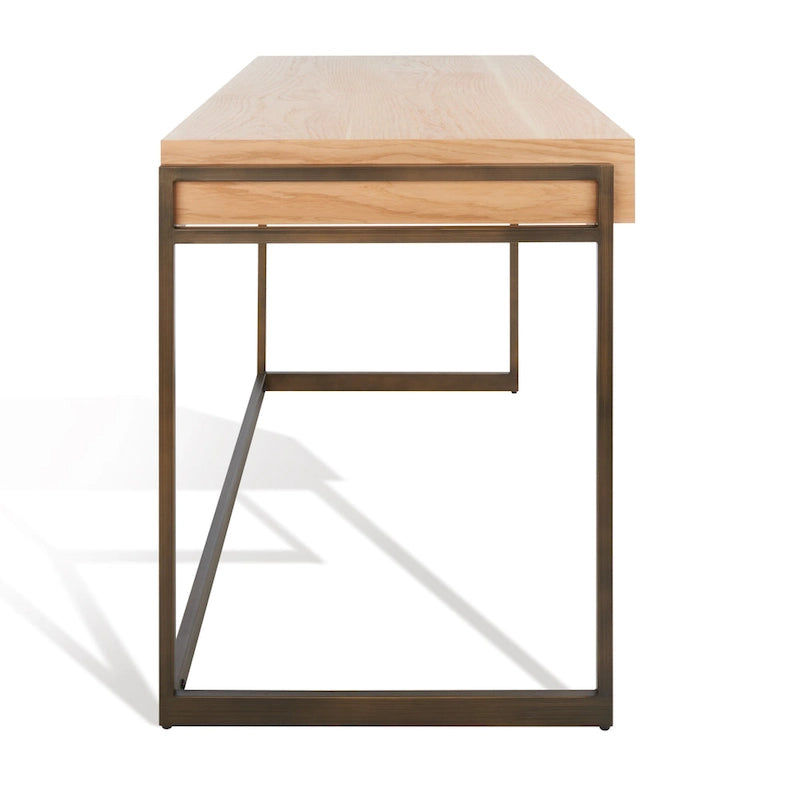 Schreibtisch aus geräucherter Eukalyptus mit 3 Schubladen