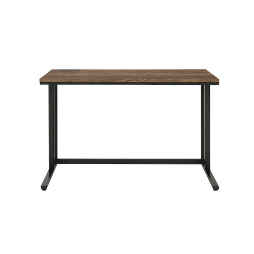 47" brauner und schwarzer Schreibtisch mit USB-Anschluss
