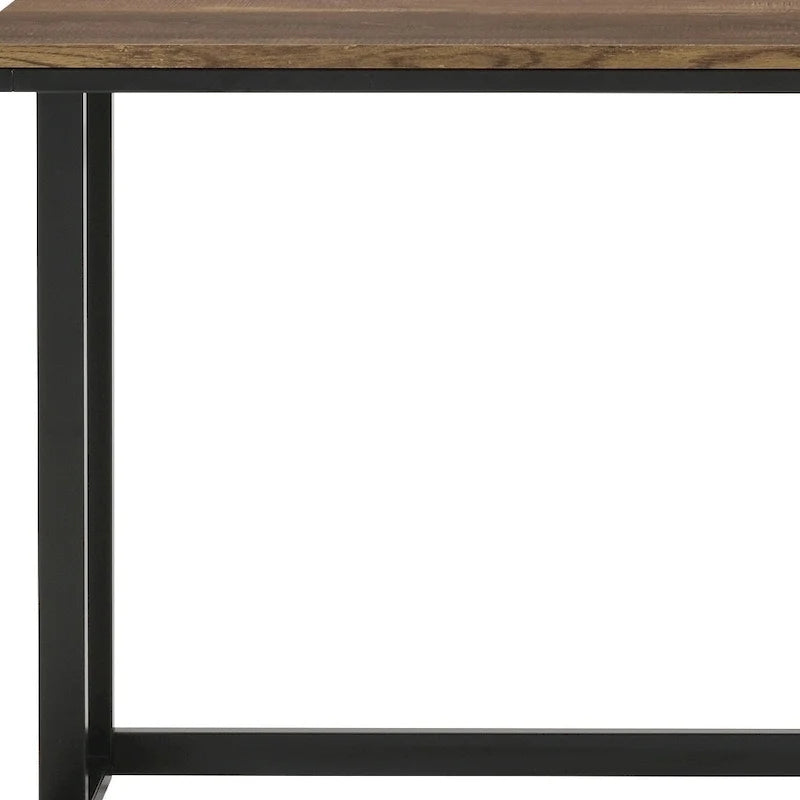 47" brauner und schwarzer Schreibtisch mit USB-Anschluss