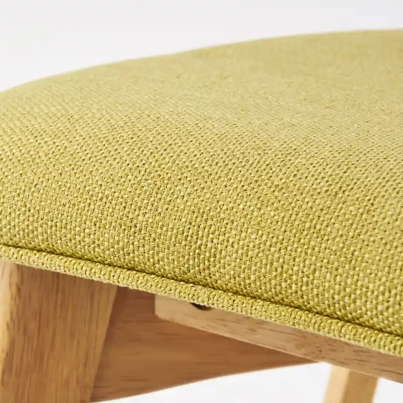 Mid-Century Modern Esszimmerstuhl aus Kautschukholz, gepolstert, 4er-Set