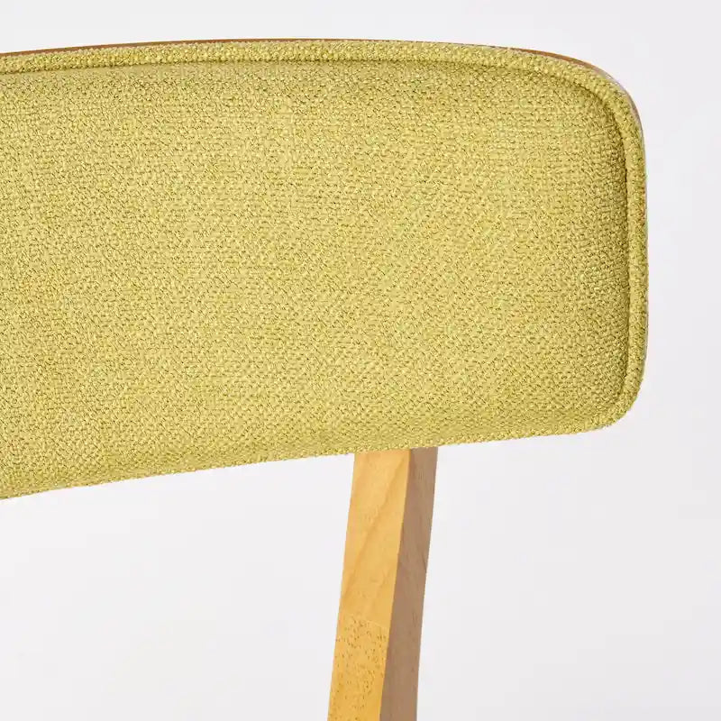 Mid-Century Modern Esszimmerstuhl aus Kautschukholz, gepolstert, 4er-Set