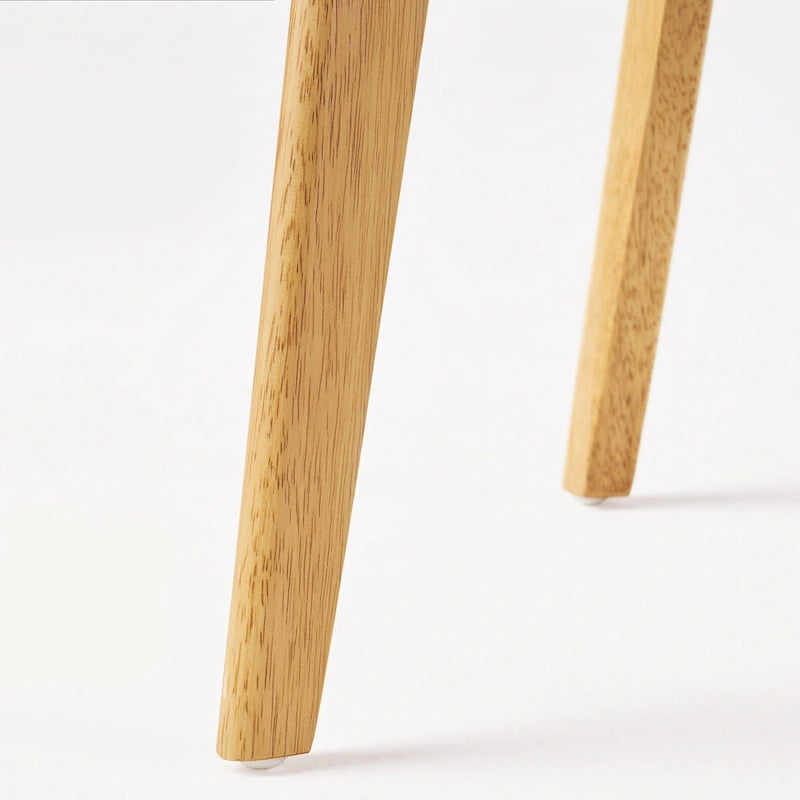Mid-Century Modern Esszimmerstuhl aus Kautschukholz, gepolstert, 4er-Set