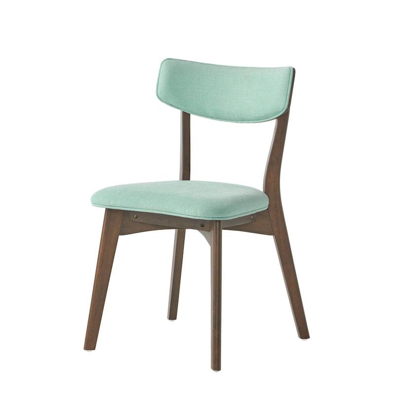Mid-Century Modern Esszimmerstuhl aus Kautschukholz, gepolstert, 4er-Set