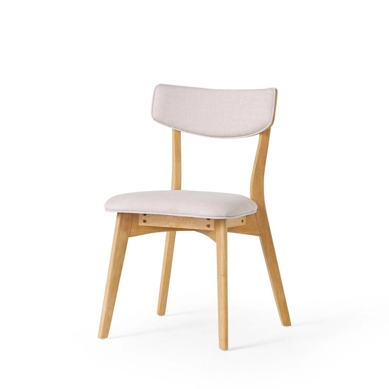 Mid-Century Modern Esszimmerstuhl aus Kautschukholz, gepolstert, 4er-Set