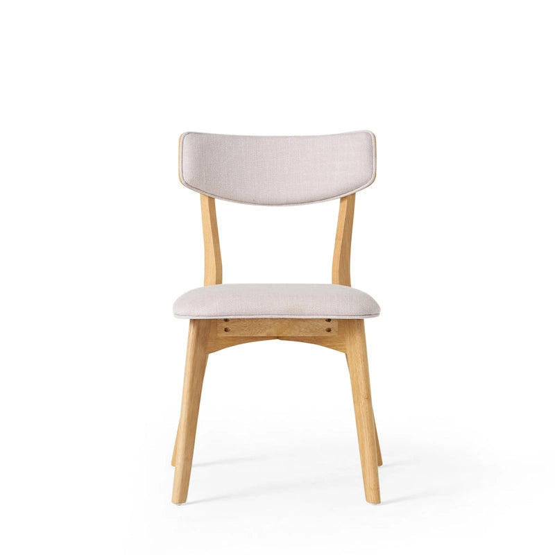 Mid-Century Modern Esszimmerstuhl aus Kautschukholz, gepolstert, 4er-Set