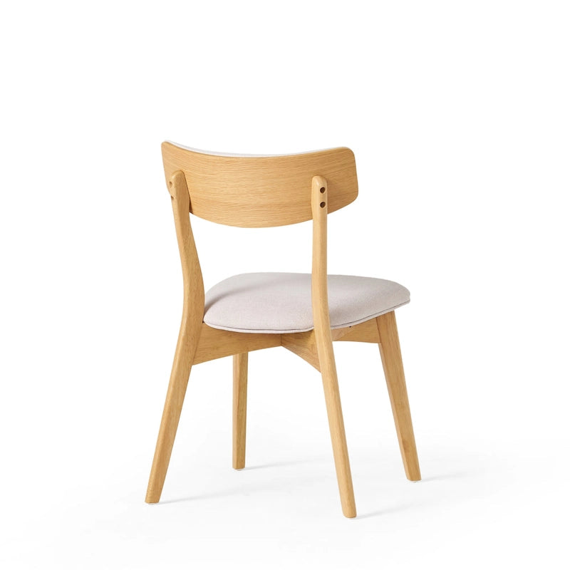 Mid-Century Modern Esszimmerstuhl aus Kautschukholz, gepolstert, 4er-Set