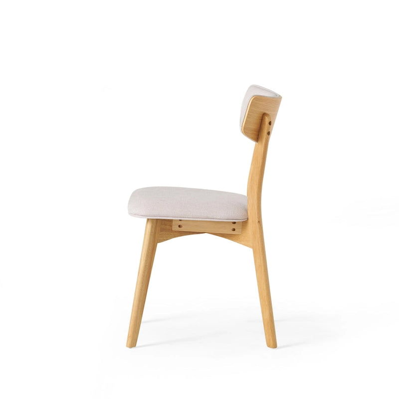 Mid-Century Modern Esszimmerstuhl aus Kautschukholz, gepolstert, 4er-Set