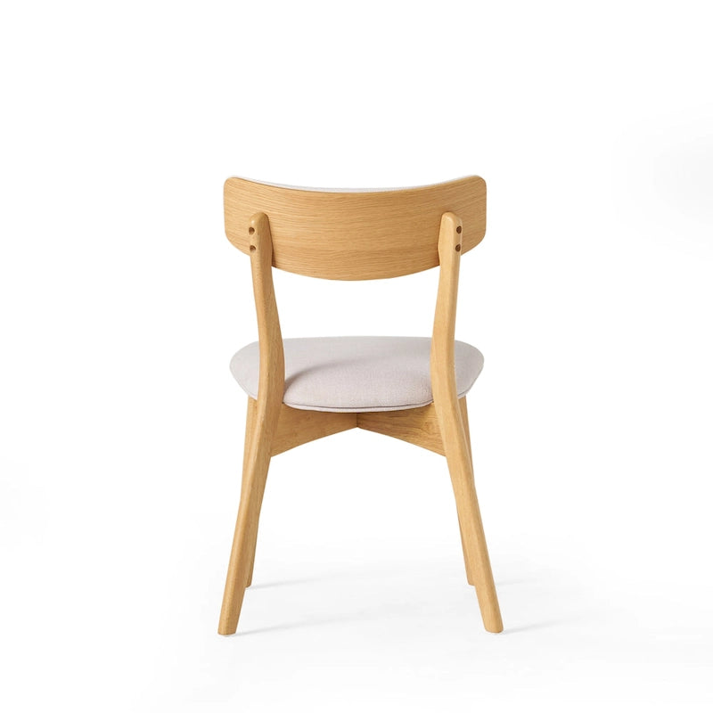 Mid-Century Modern Esszimmerstuhl aus Kautschukholz, gepolstert, 4er-Set