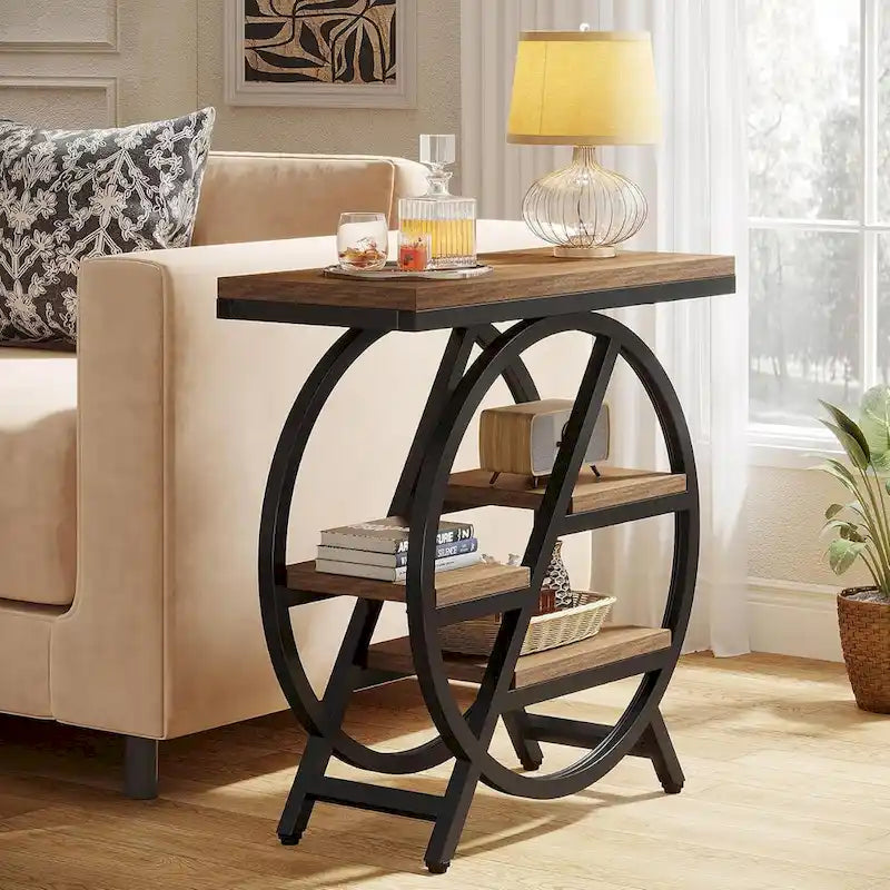 3-stöckiger Beistelltisch Schmaler Ablagetisch für Wohnzimmer