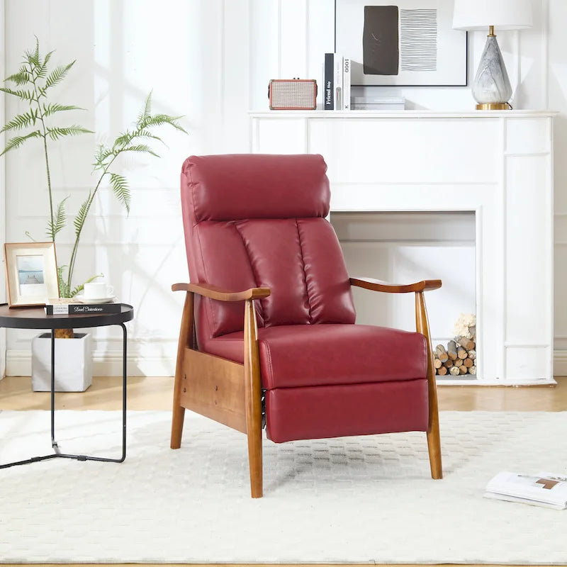 Wine Red 26.38 Adjustable Chaise Lounge Chair