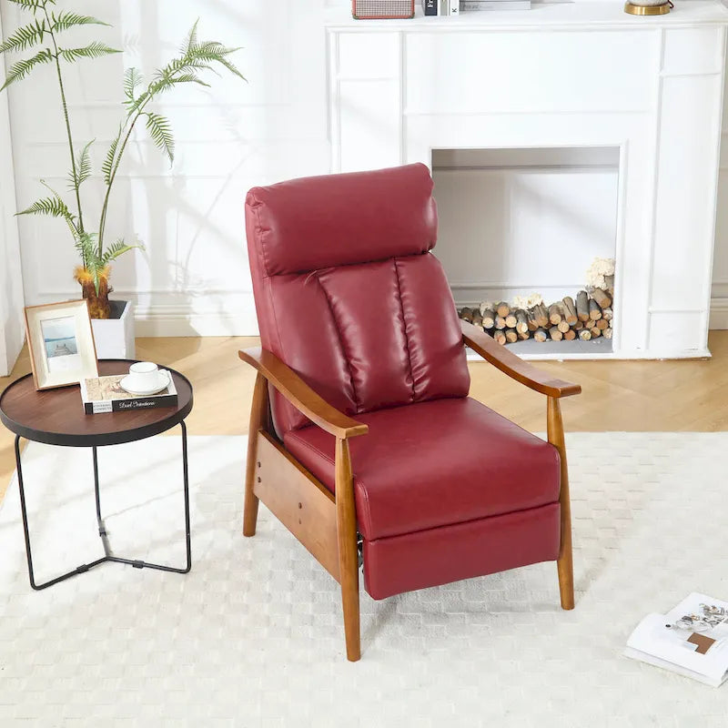 Weinroter, verstellbarer Chaiselongue-Liegesessel