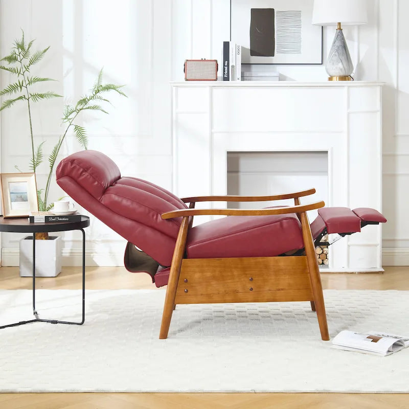 Weinroter, verstellbarer Chaiselongue-Liegesessel