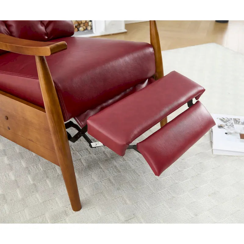 Weinroter, verstellbarer Chaiselongue-Liegesessel