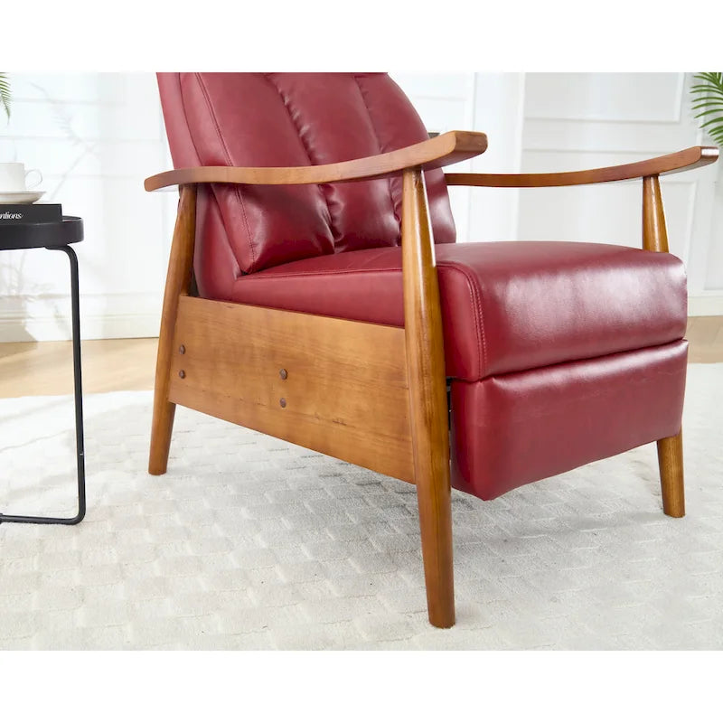Weinroter, verstellbarer Chaiselongue-Liegesessel