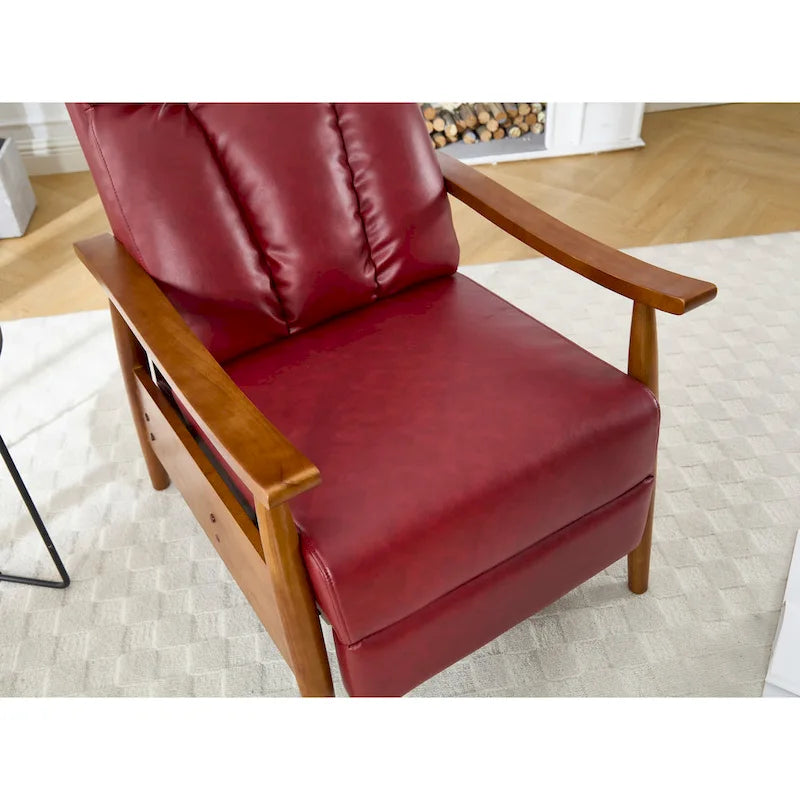 Weinroter, verstellbarer Chaiselongue-Liegesessel