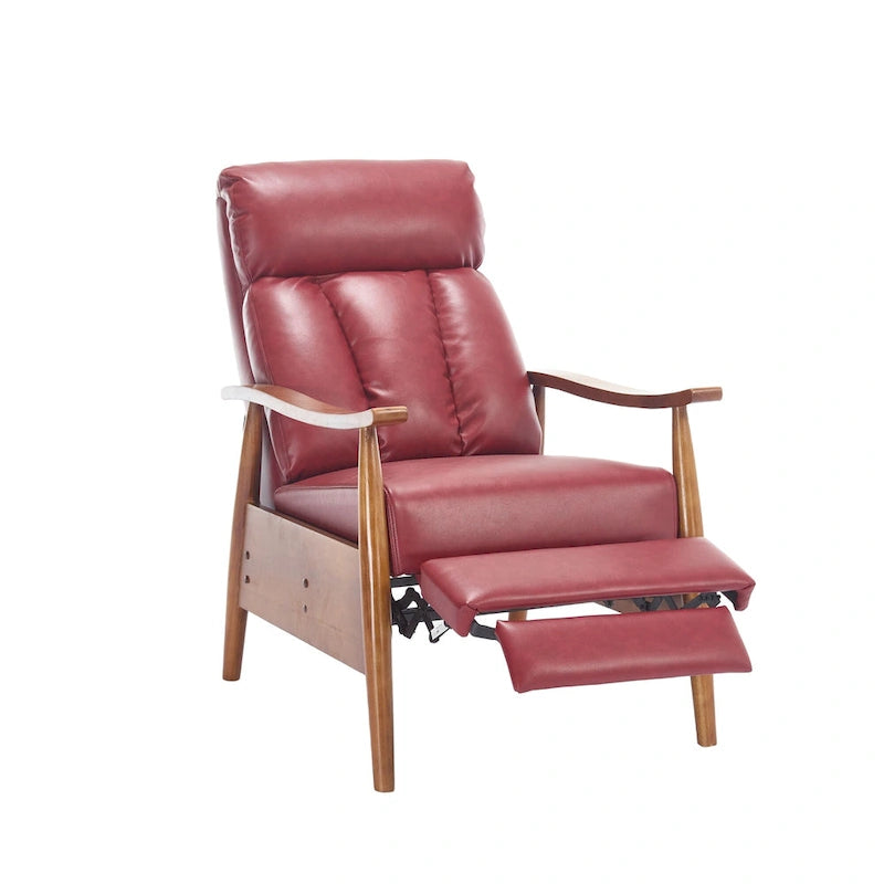 Weinroter, verstellbarer Chaiselongue-Liegesessel