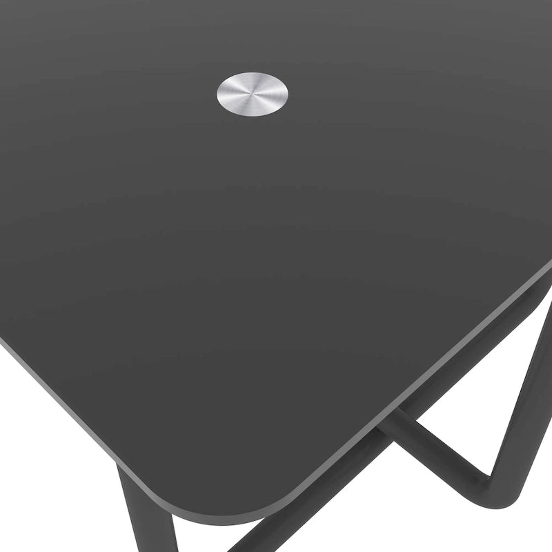 Couchtisch aus modernem gehärtetem Glas und schwarzem Metall, 39,37B
