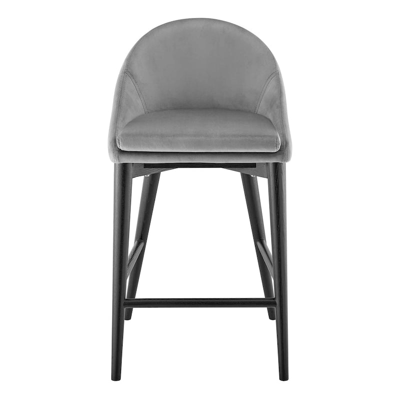 Barhocker in Beige mit mattschwarzen Beinen