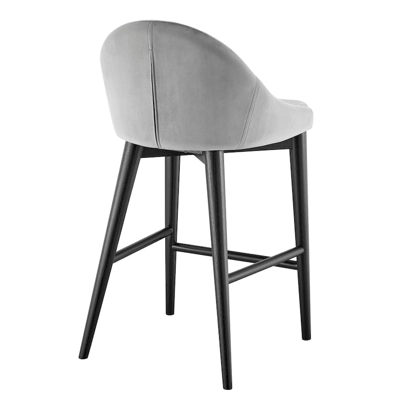 Barhocker in Beige mit mattschwarzen Beinen
