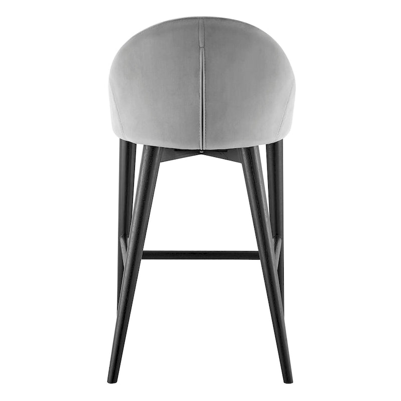 Barhocker in Beige mit mattschwarzen Beinen