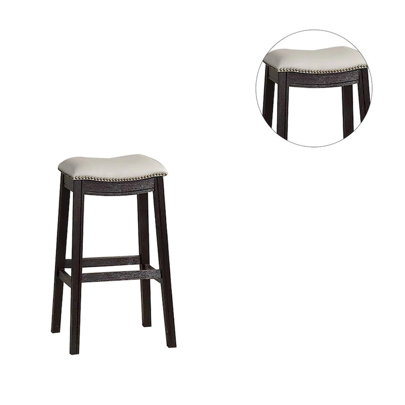 Barhocker, PU-Leder, Grau, 2er-Set
