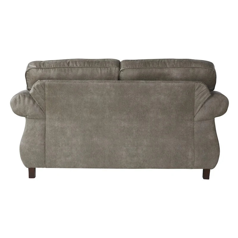 Steingraues Kunstleder Nailhead Sofa