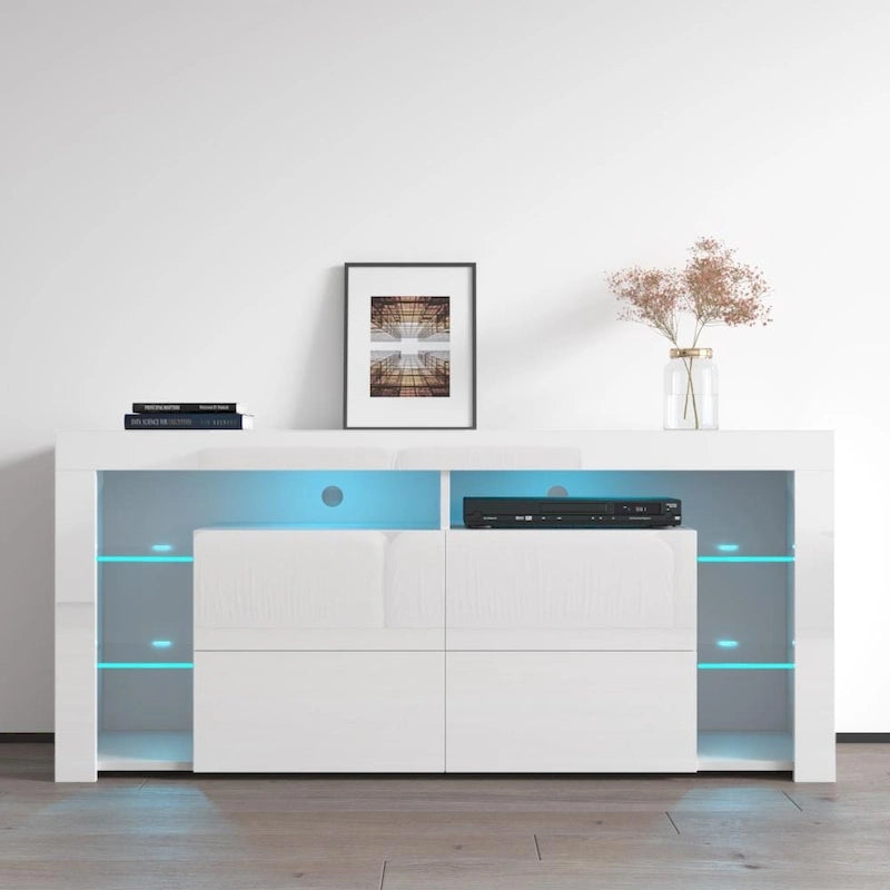 Modernes 61-Zoll-Hochglanz-TV-Möbel mit LED-Beleuchtung