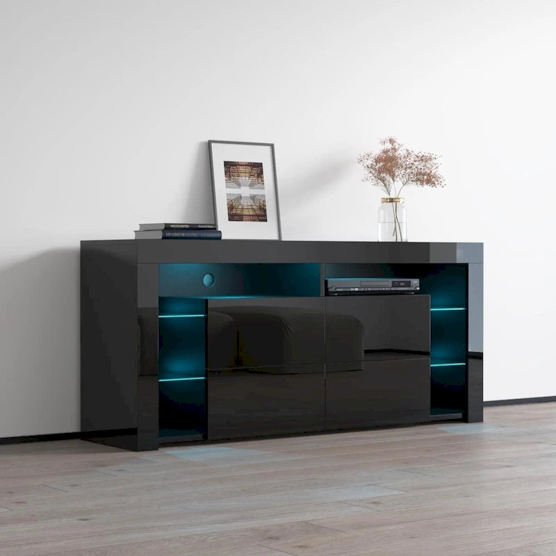 Modernes 61-Zoll-Hochglanz-TV-Möbel mit LED-Beleuchtung