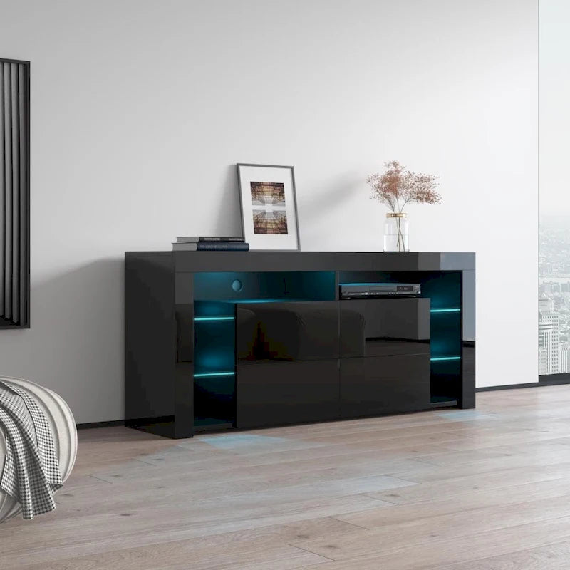 Modernes 61-Zoll-Hochglanz-TV-Möbel mit LED-Beleuchtung
