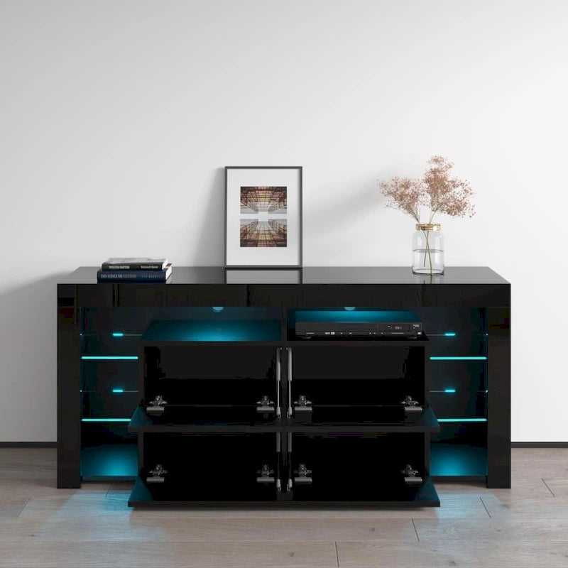 Modernes 61-Zoll-Hochglanz-TV-Möbel mit LED-Beleuchtung