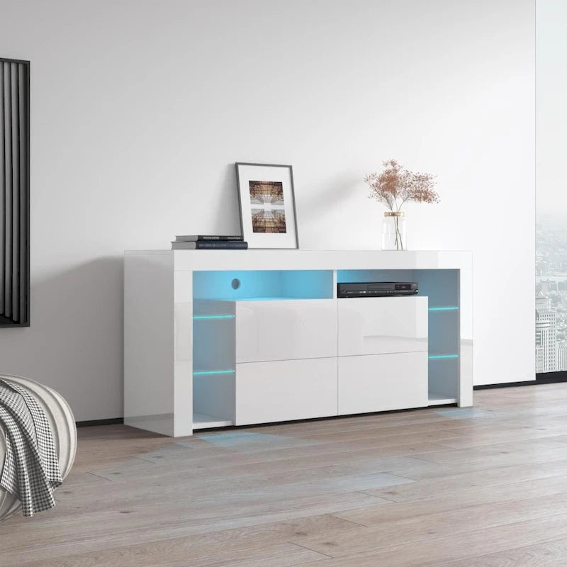 Modernes 61-Zoll-Hochglanz-TV-Möbel mit LED-Beleuchtung