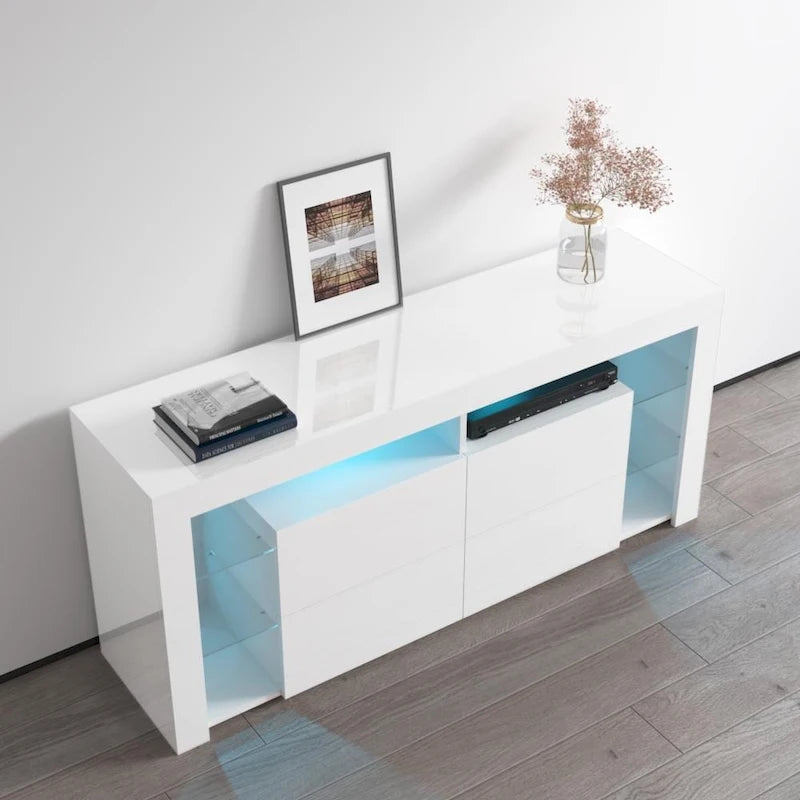 Modernes 61-Zoll-Hochglanz-TV-Möbel mit LED-Beleuchtung