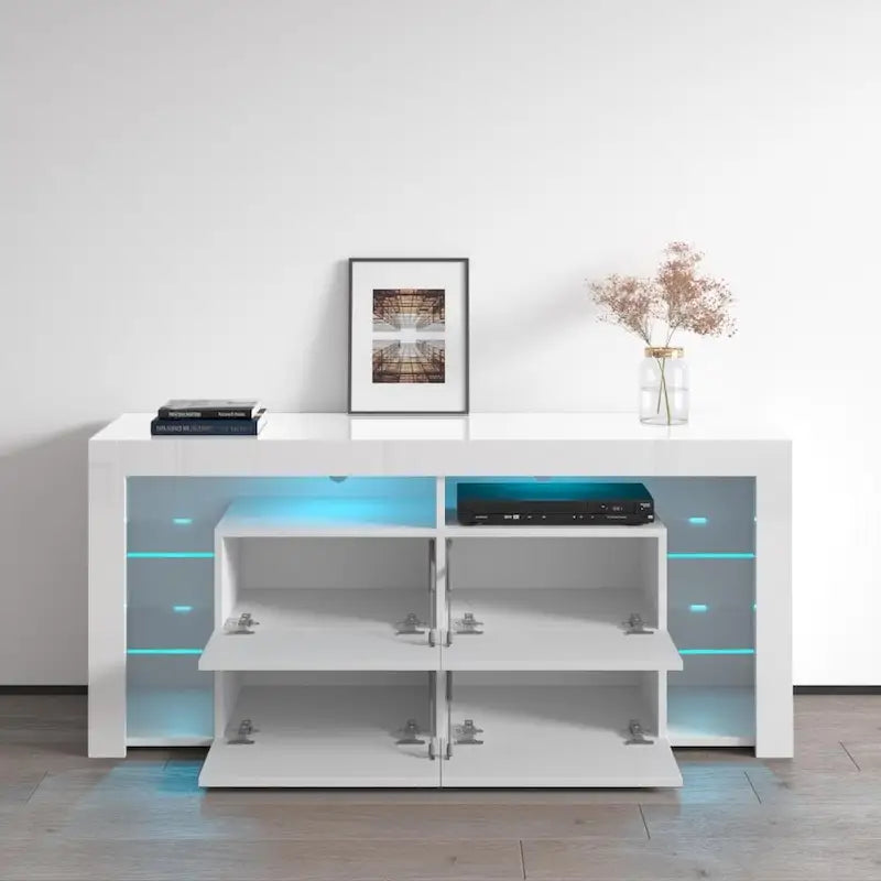 Modernes 61-Zoll-Hochglanz-TV-Möbel mit LED-Beleuchtung