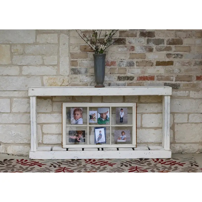 60" Handgefertigter Konsolentisch aus recyceltem Holz