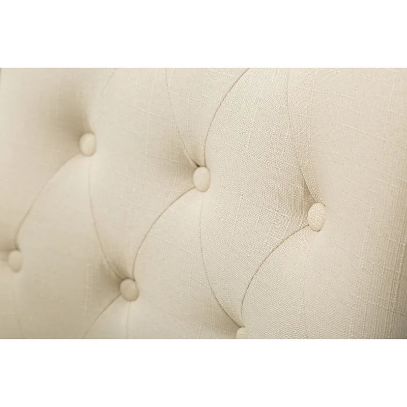 Gepolsterter Massivholz-Sessel mit Flügeln und silbernen Ziernägeln, 2er-Set