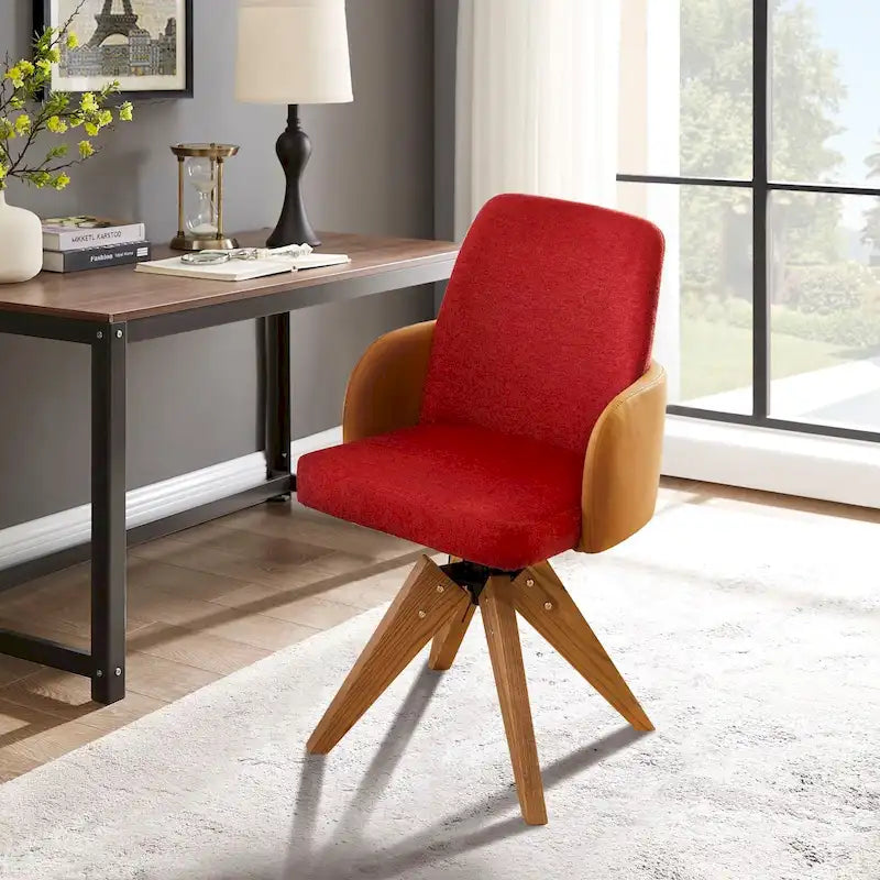 Gepolsterter Mid-Century Modern Bürostuhl mit Drehfunktion