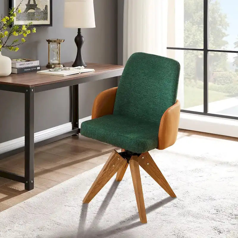 Gepolsterter Mid-Century Modern Bürostuhl mit Drehfunktion
