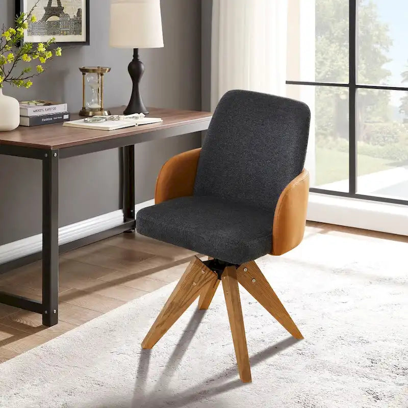 Gepolsterter Mid-Century Modern Bürostuhl mit Drehfunktion