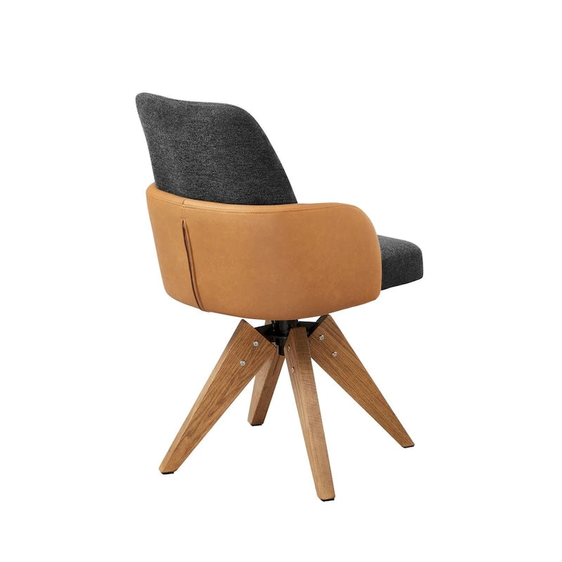 Gepolsterter Mid-Century Modern Bürostuhl mit Drehfunktion