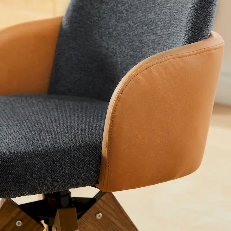 Gepolsterter Mid-Century Modern Bürostuhl mit Drehfunktion