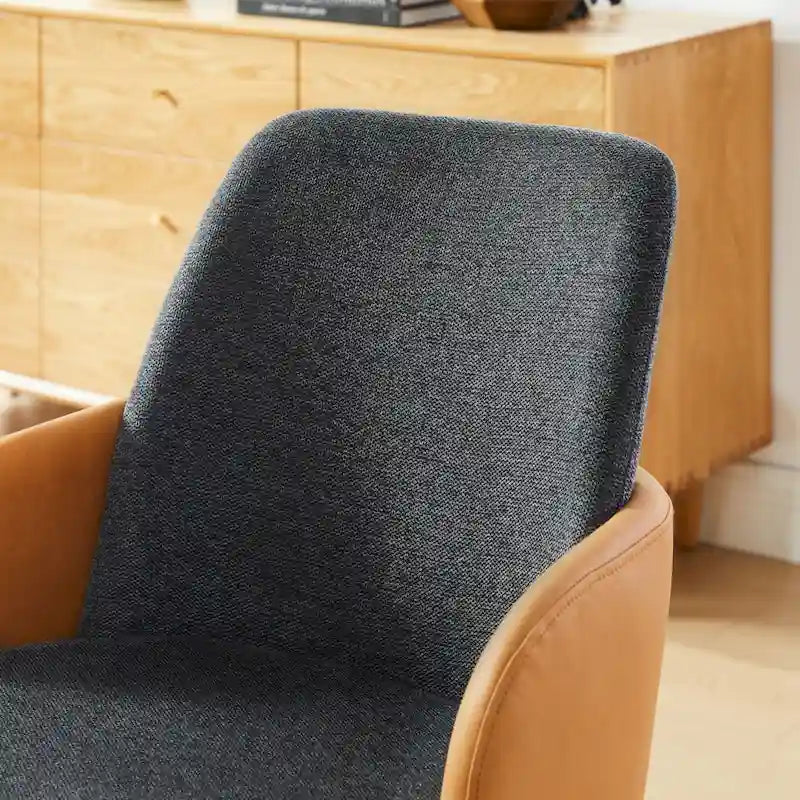 Gepolsterter Mid-Century Modern Bürostuhl mit Drehfunktion