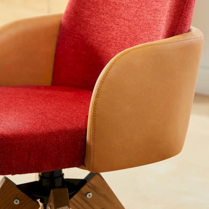 Gepolsterter Mid-Century Modern Bürostuhl mit Drehfunktion