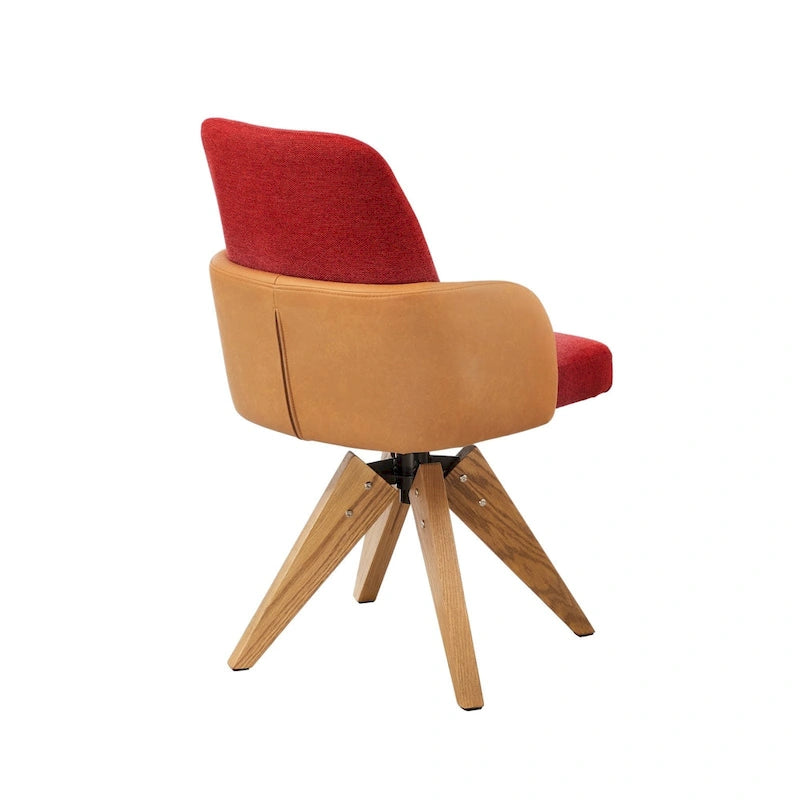 Gepolsterter Mid-Century Modern Bürostuhl mit Drehfunktion