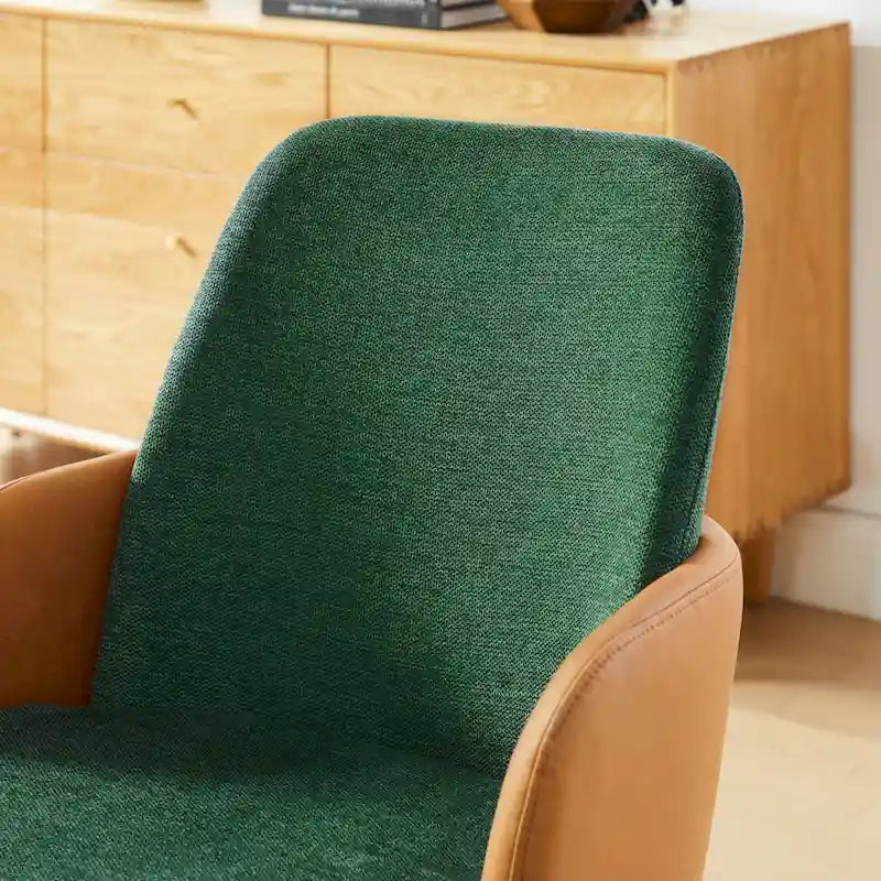 Gepolsterter Mid-Century Modern Bürostuhl mit Drehfunktion
