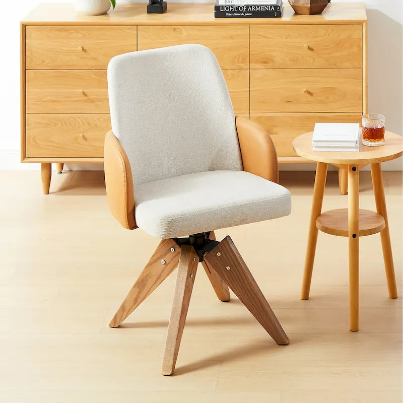 Gepolsterter Mid-Century Modern Bürostuhl mit Drehfunktion