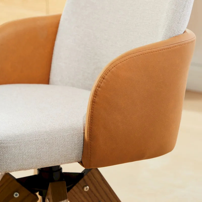 Gepolsterter Mid-Century Modern Bürostuhl mit Drehfunktion