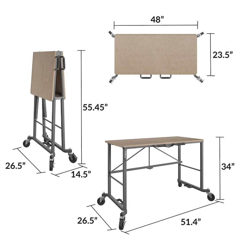Tragbarer klappbarer Arbeitstisch mit MDF-Platte